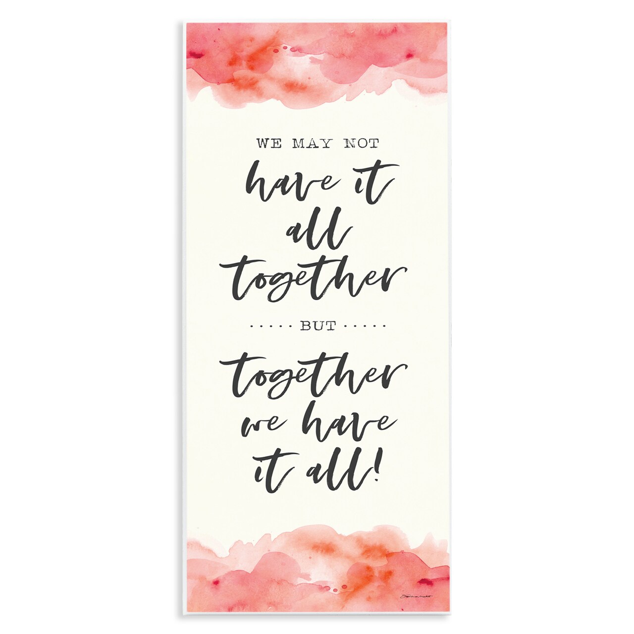 Stupell Industries Romantic Phrase with Blush Watercolor Wall Plaque Art